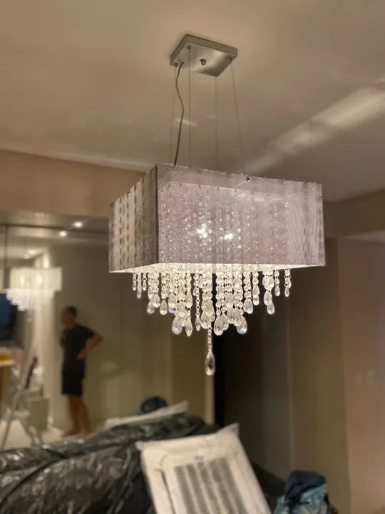 Lustre de cristal e alumínio  - Foto 3
