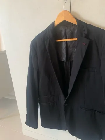 Terno/blazer masculino, preto, slim