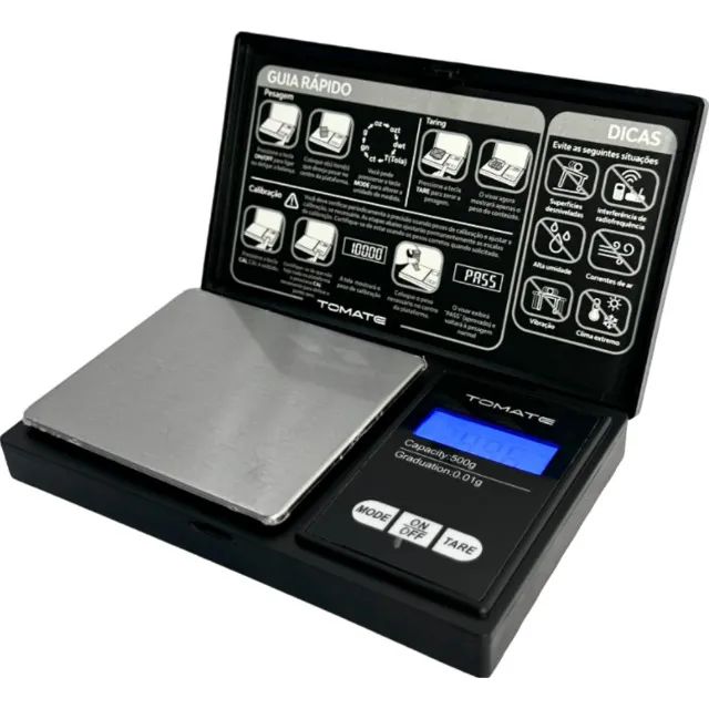 Balança digital 500g alta precisão tomat mh-505 visor led azul portátil e durável - Foto 2