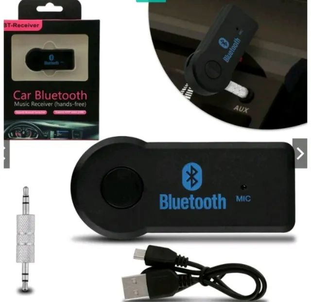 Adaptador Bluetooth P2 (caixa preto e rosa)