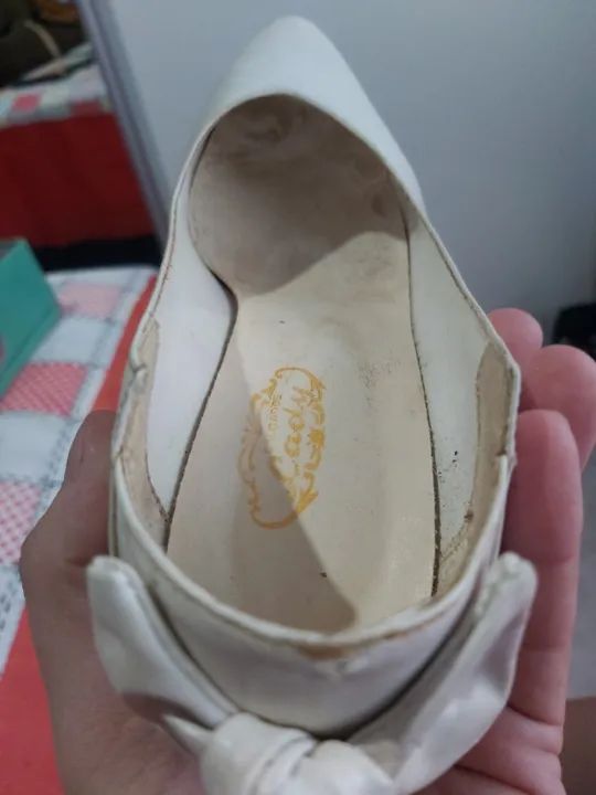 sapato couro branco - Foto 4