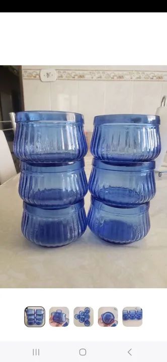 Potes de vidro para sobremesa Nadir, azul oceano  - Foto 4