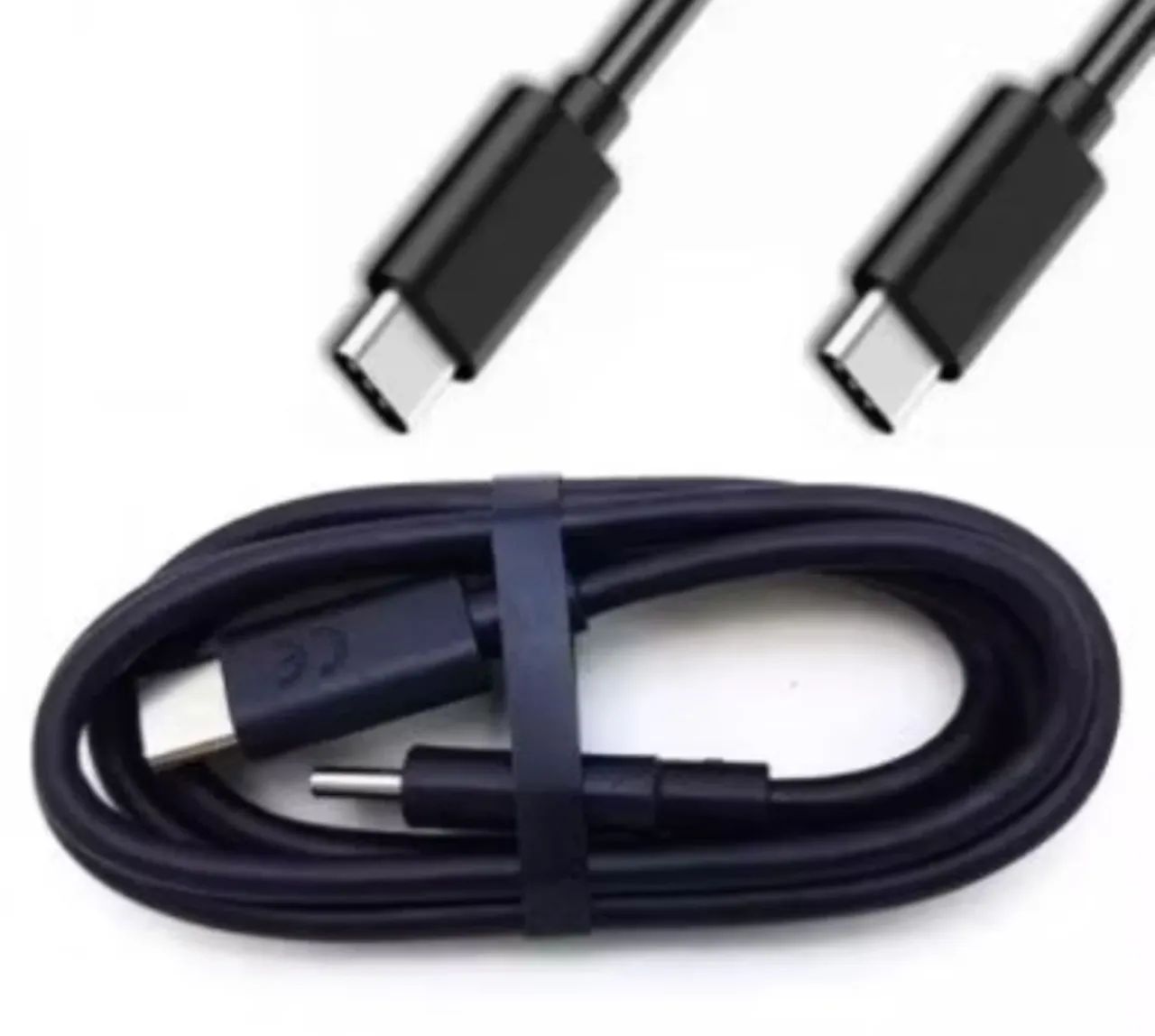 Cabo USB-C para USB-C 1 Metro preto  - Foto 2