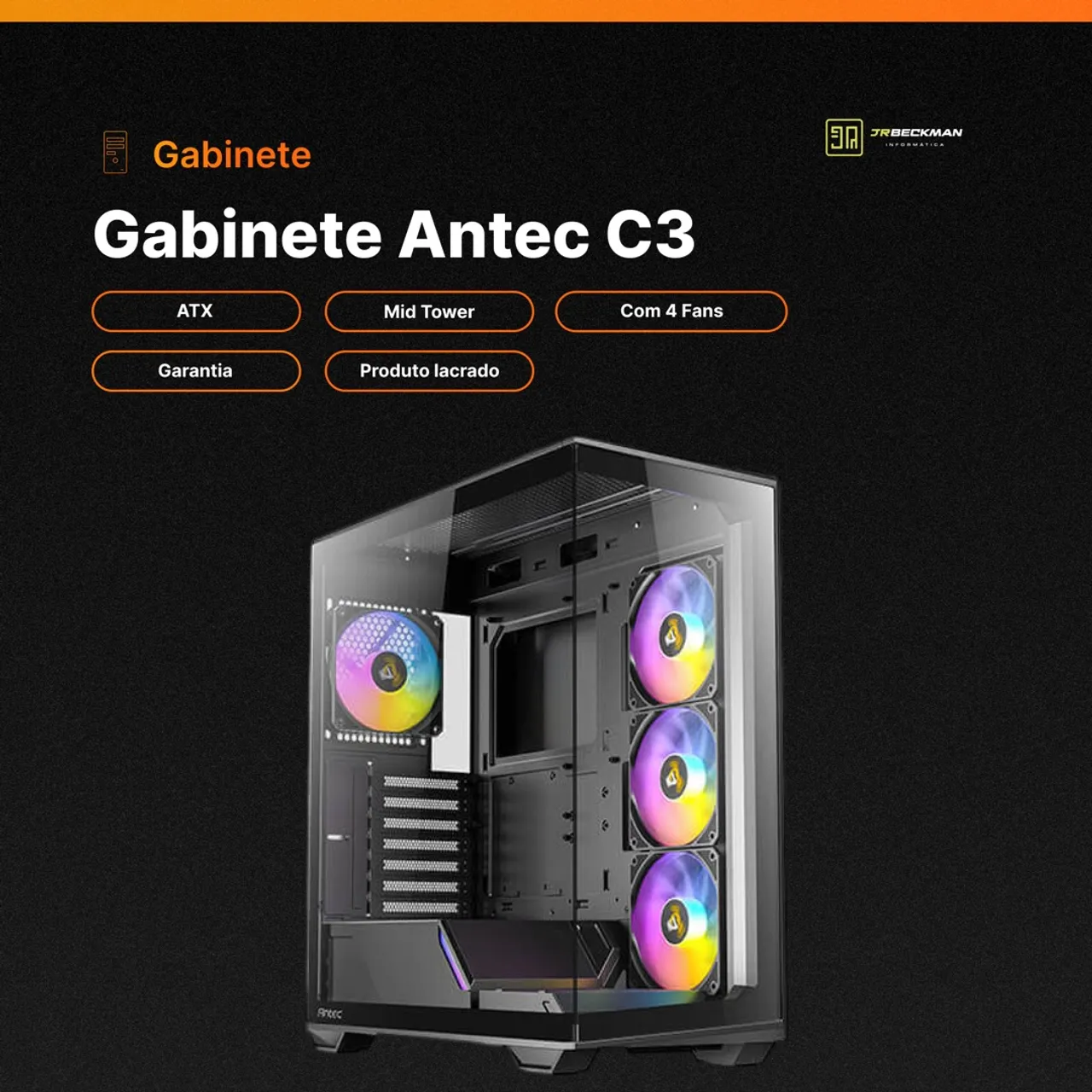Gabinete Gamer ANTEC C3 Argb NOVO