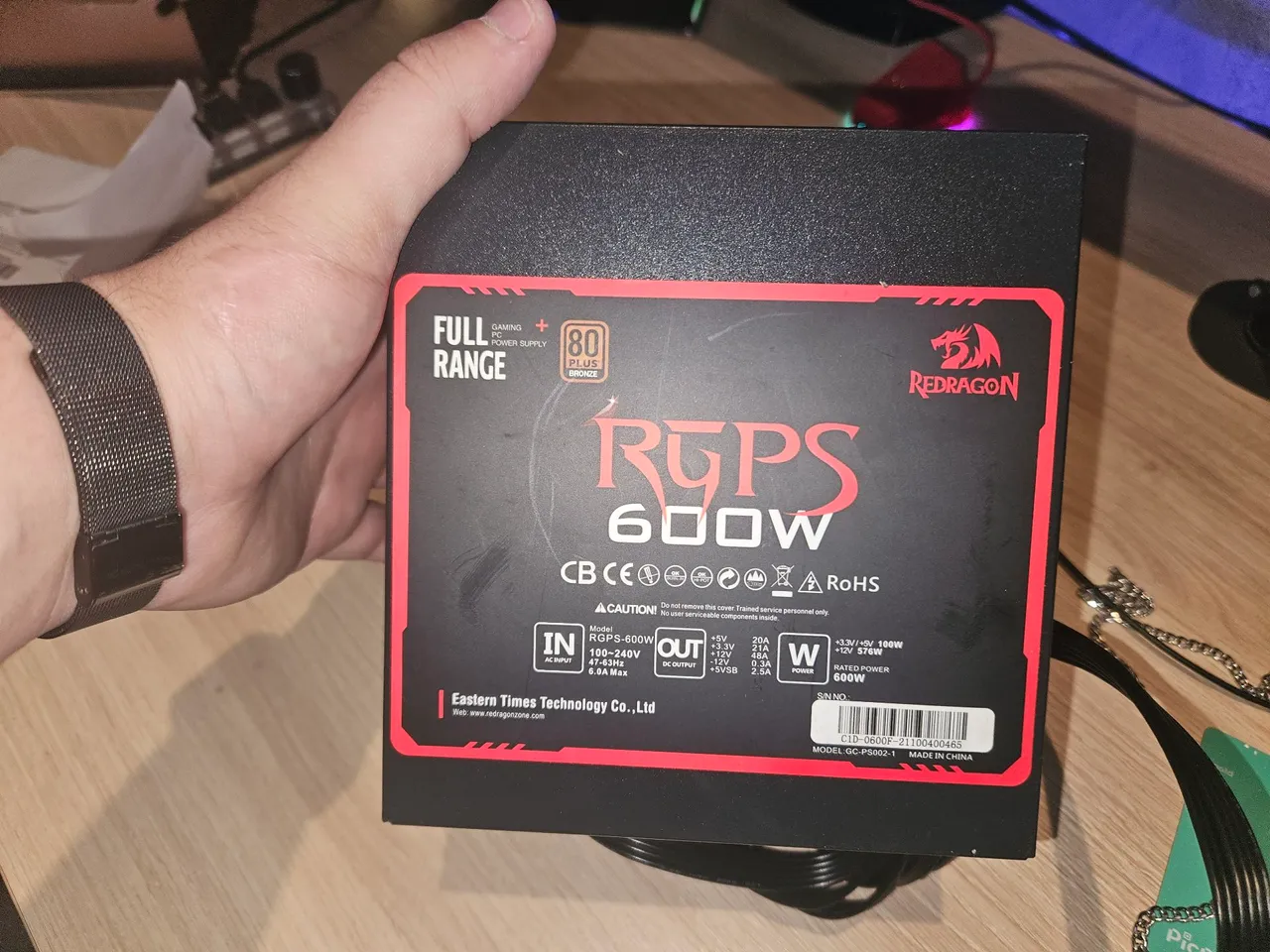 Fonte Redragon RGPS 600W 80 Plus Bronze