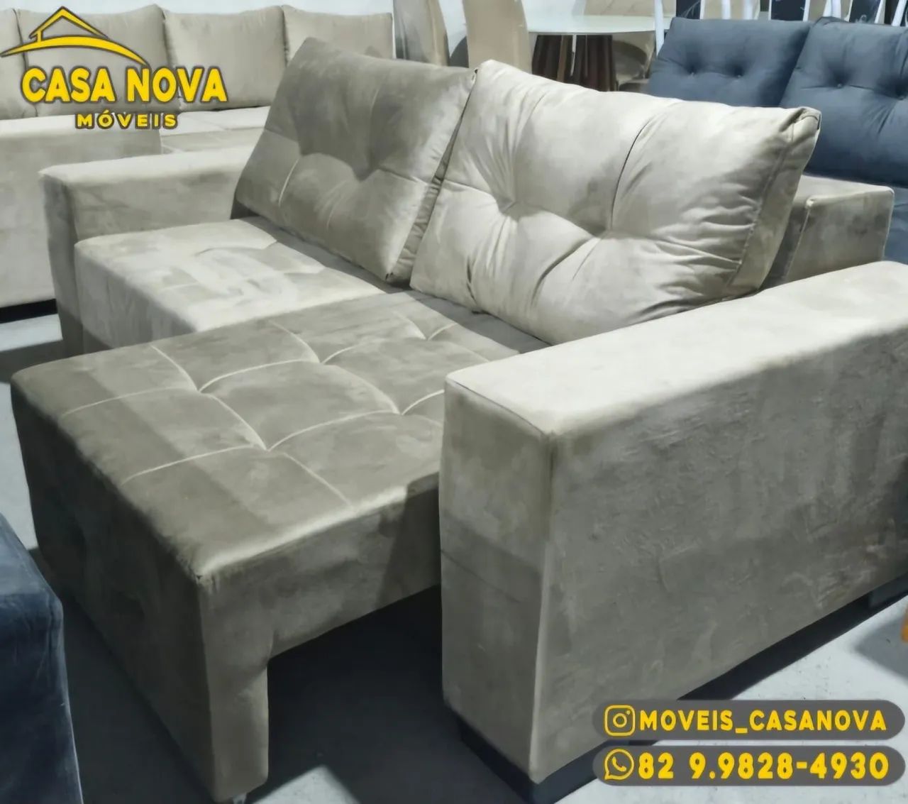 Sofá Retrátil 4 Lugares - Casa Nova Móveis - Foto 2