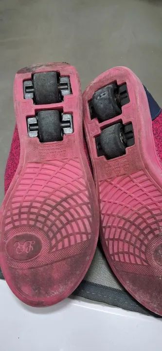 Tênis Infantil Rosa e Azul com rodinhas tam 35 - Foto 4