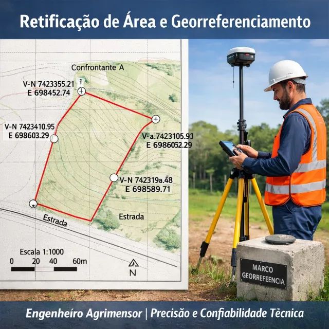 Retificação de Área e Georreferenciamento | Engenheiro Agrimensor