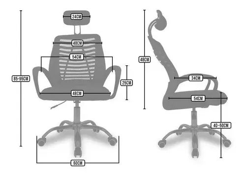 Cadeira de escritório ergonômica  preta com estofado de malhaCadeira - Foto 5