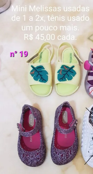 Mini Melissas Usadas - N° 19 - R$45,00