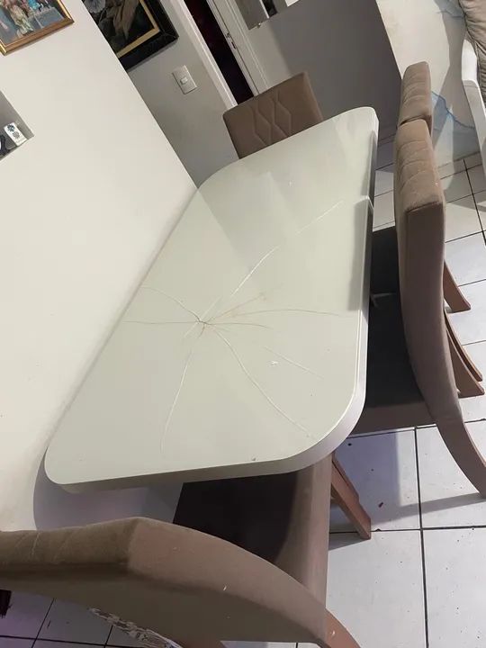 Mesa de jantar branca 4 cadeiras - Foto 5