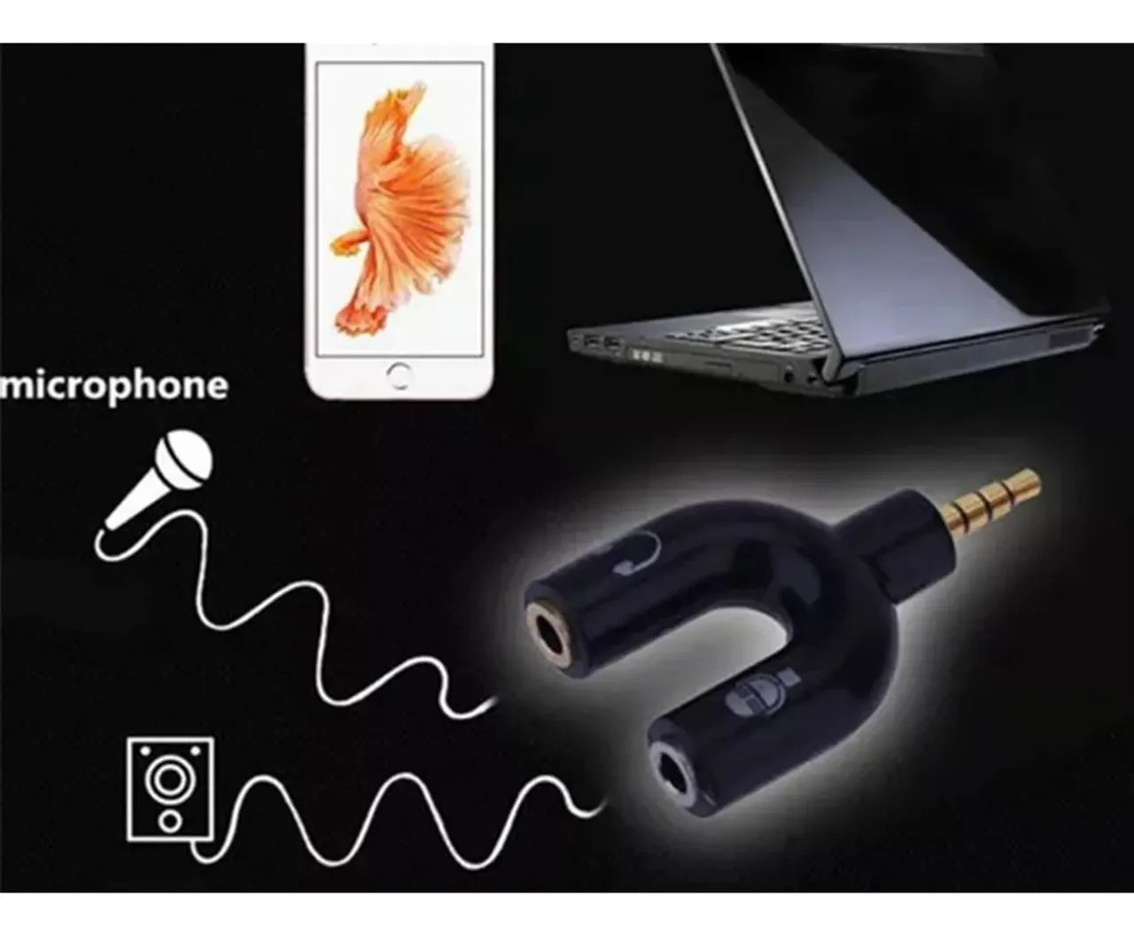 Adaptador P2/P3 para Fone e Microfone - Foto 3