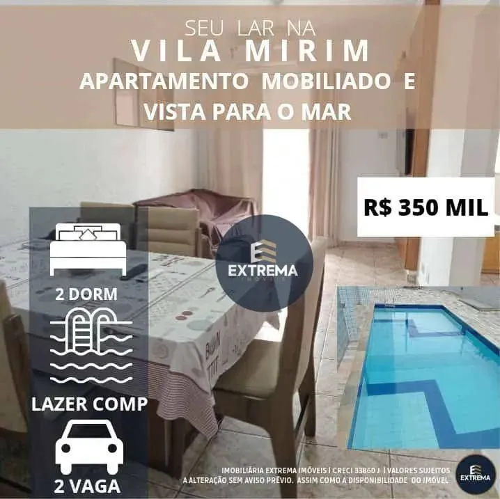Apartamento Mobiliado com 2 dormitórios à venda, 65 m² por R$ 350.000 - Mirim - Praia Gran