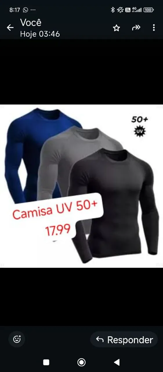 Camisa UV 50+ Manga Longa - Proteção Solar