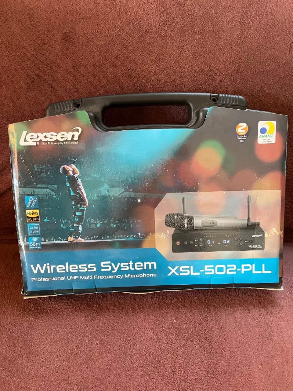 Microfone Lexsen XSL502 PLL Duplo UHF - NUNCA USADO