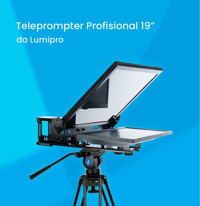Teleprompter Profissional Lumipro Led 19' Espelho Polarizado - Foto 6
