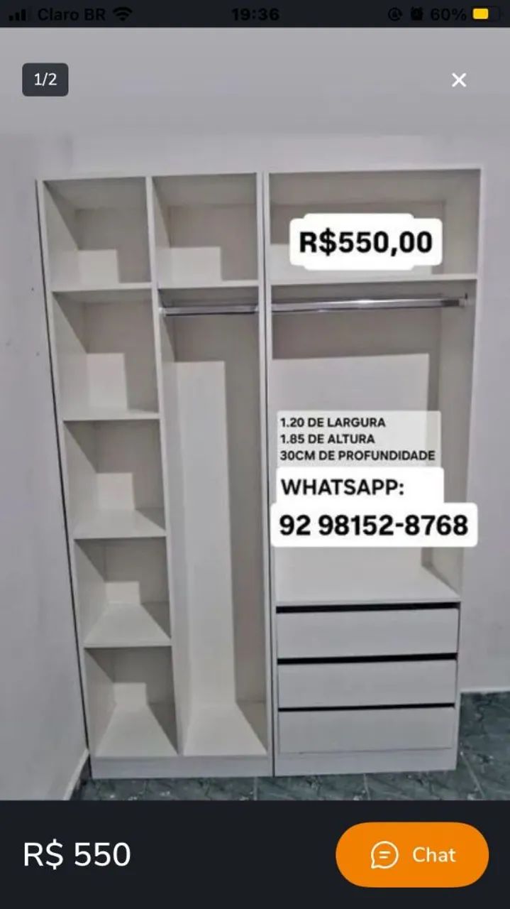 Closet com 3 Gavetas  - Foto 2