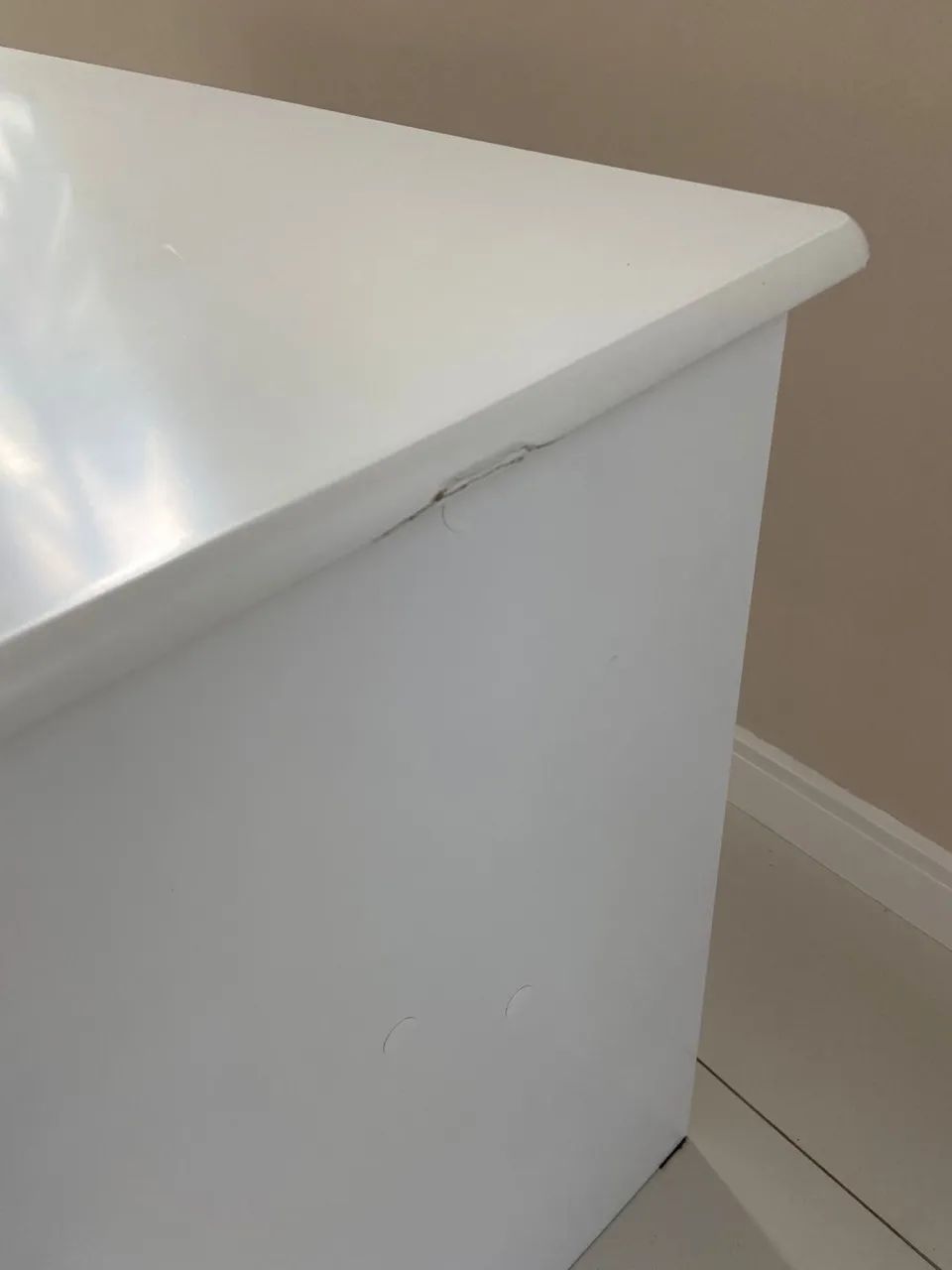 Mesa de escritório com 2 gavetas Branco  - Foto 3
