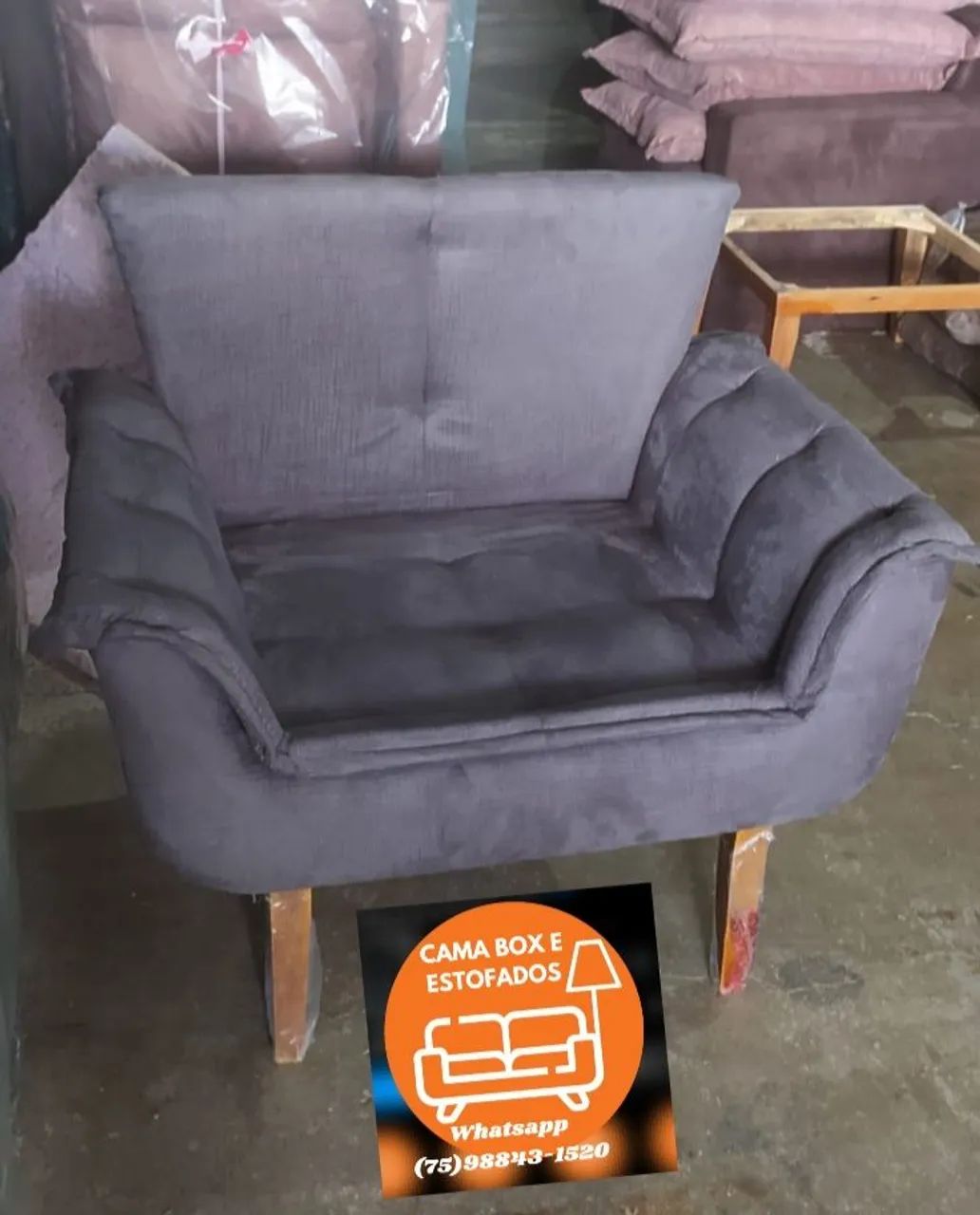 Poltrona de Veludo Vermelha R$380 a unidade  - Foto 3
