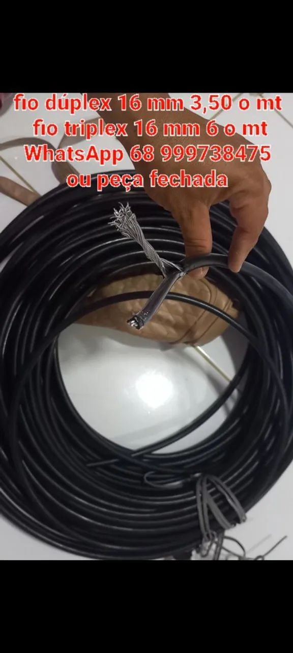 Fio Dúplex e Triplex 16mm na promoção o pra 110vt tá 3.50 MT pra 220vt ta 6 MT *