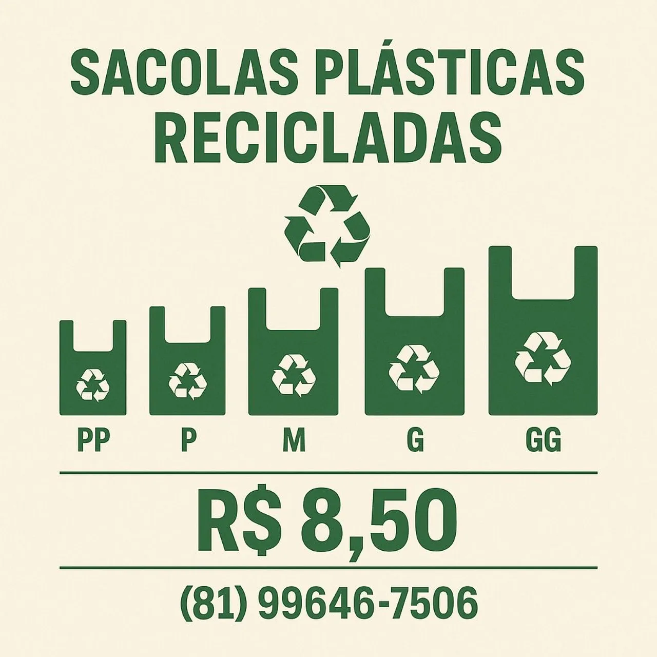 Sacos Plásticos Reciclados - Diversos Tamanhos