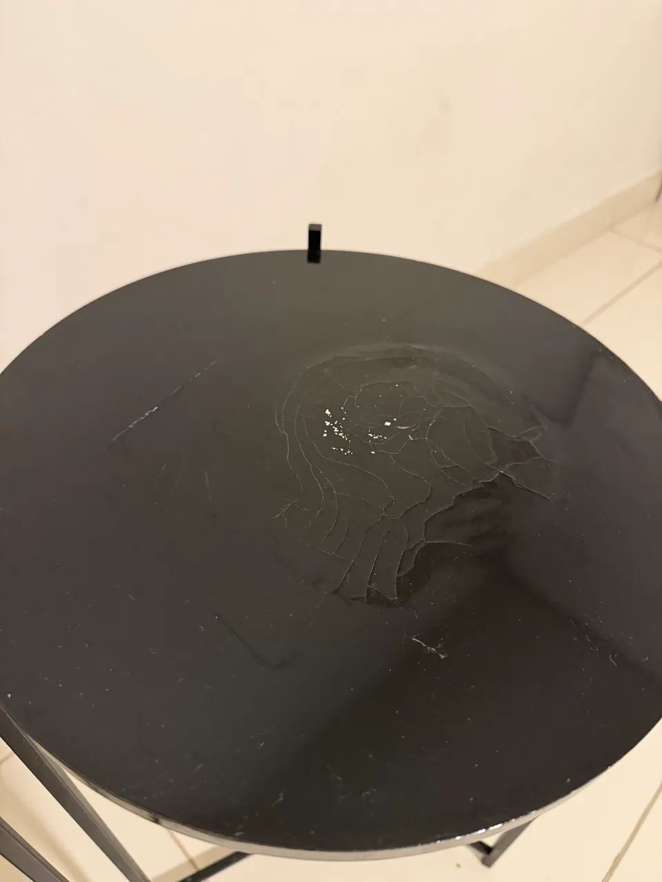 Round Corner Table, Metal + Black Wood (Set)64739713348097123