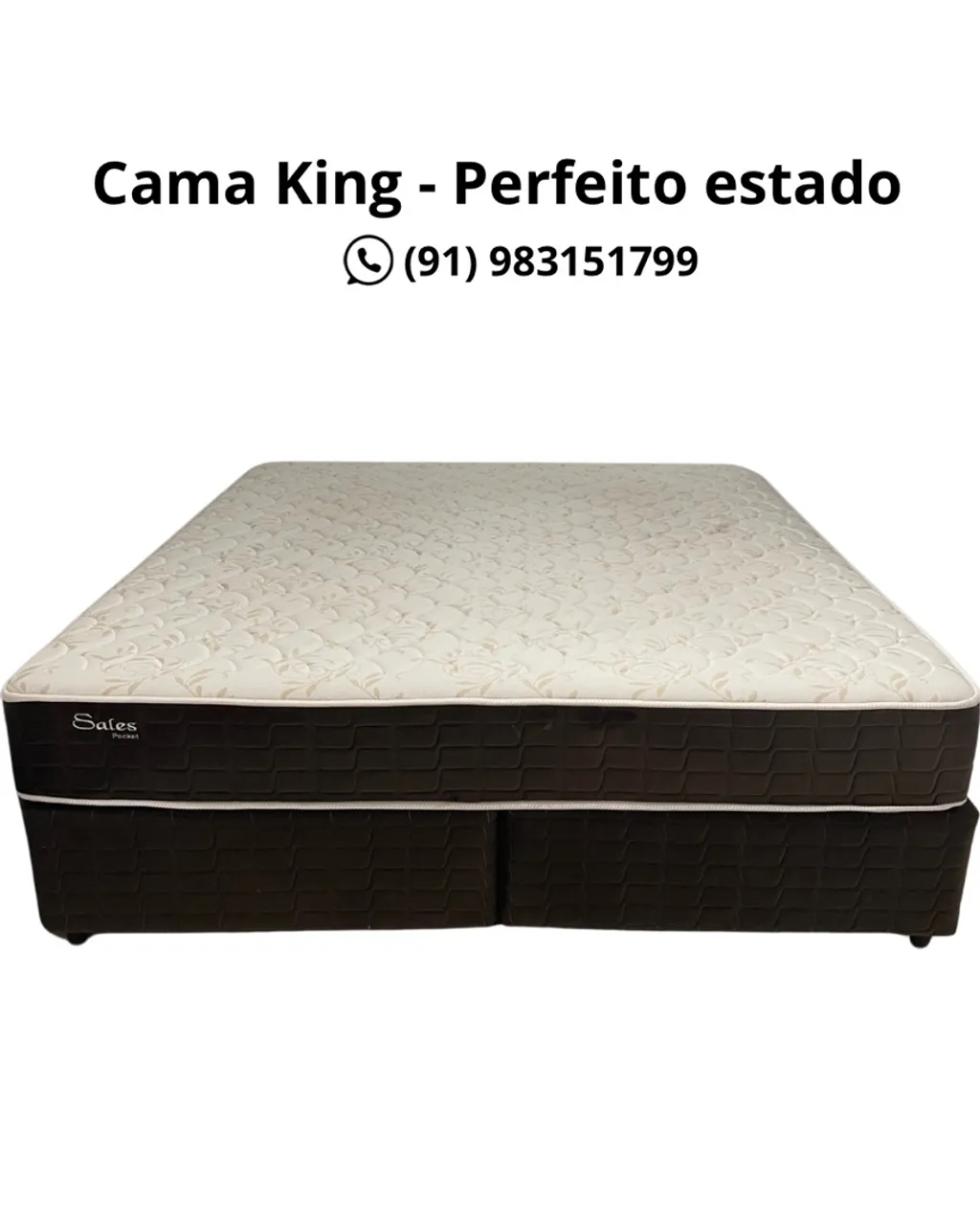 Cama King (colchão, base, cabeceira) - Perfeito estado apenas R$ 1.900