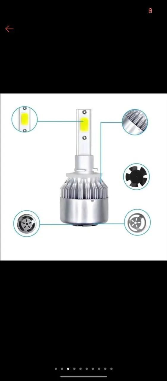 Farol C6 LED Headlight -Branco  Super Brilho - Foto 3