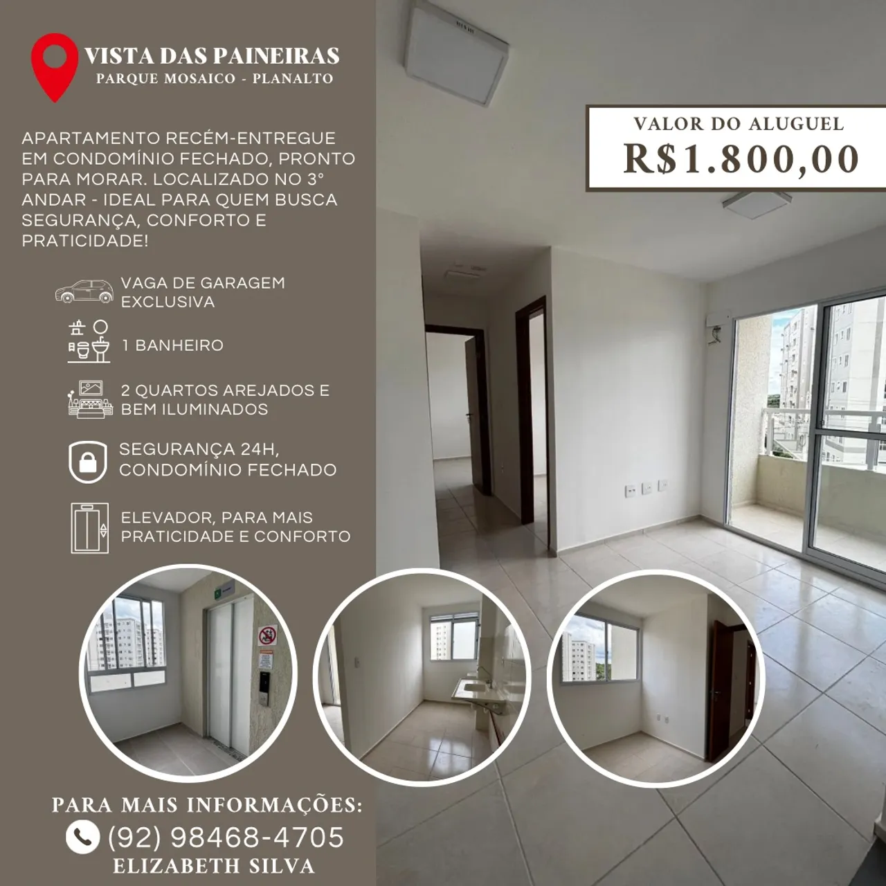 Apartamento para alugar no parque mosaico