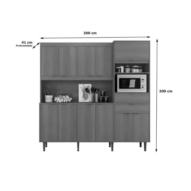 Armário de Cozinha 11 Portas 2 Gavetas (FAZEMOS ENTREGA EM ATE 24 HORAS) - Foto 3