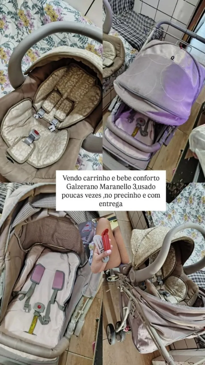 Carrinho e bebê conforto