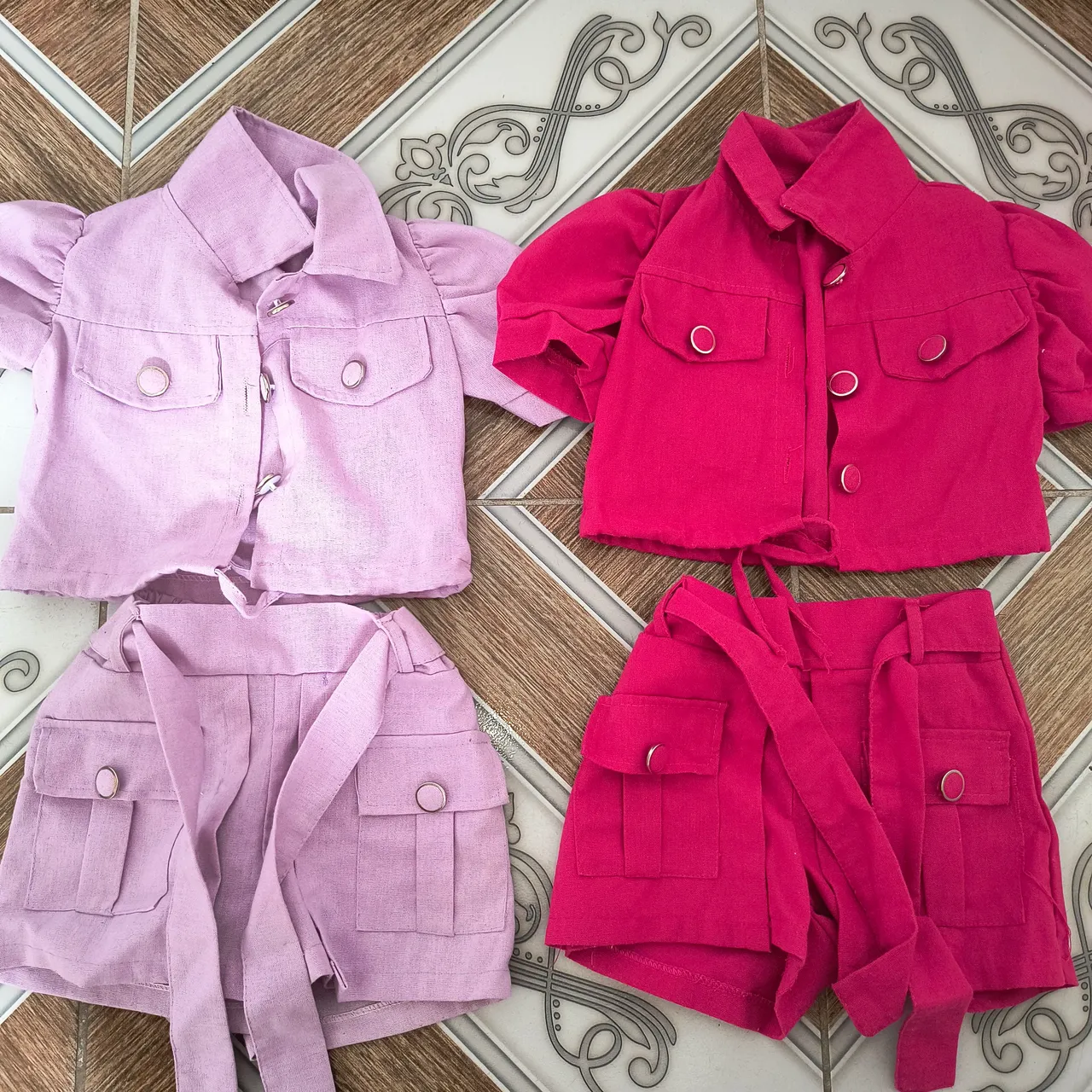 Conjunto Infantil blusa e Short em linho