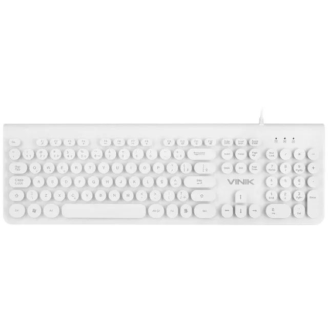 Teclado Multimídia Vinik Dynamic Circle White - WZetta - Foto 2