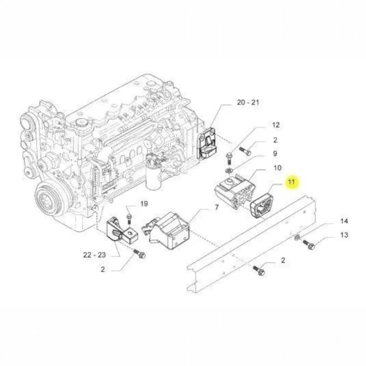 Placa Suporte Coxim Traseiro Motor Orig Tector 5949894654