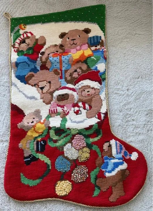 Enfeite de Natal - linda Bota de Natal bordada com pedrarias - Foto 3