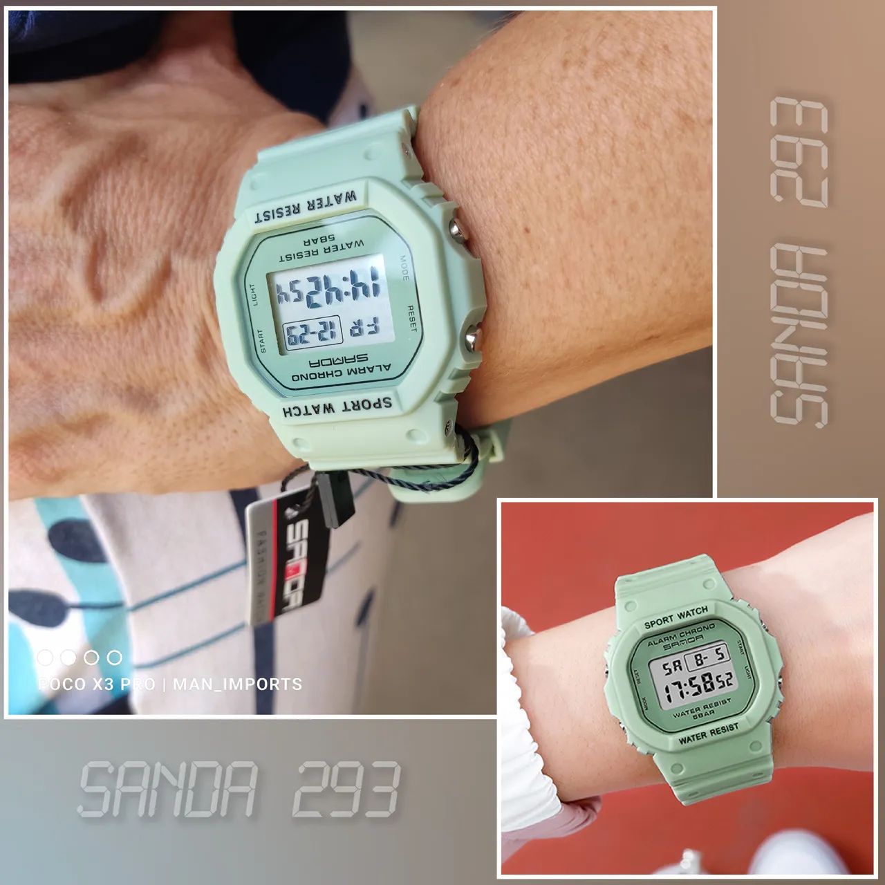 SANDA 293 - Relógio Digital Led, À Prova D'água, Multifunções.  - Foto 3