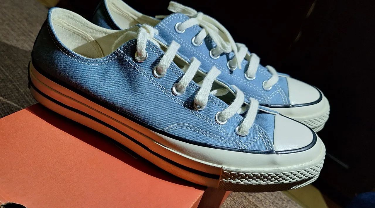 Tenis all star converse chuck 70 azul oxidado unisex original 