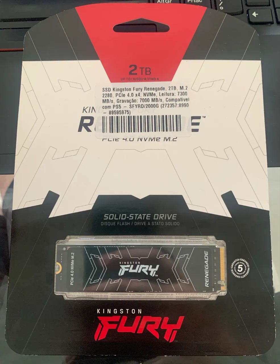 SSD Kingston Fury Renegade, 2TB, M.2 2280, PCIe 4.0 x4 NVMe