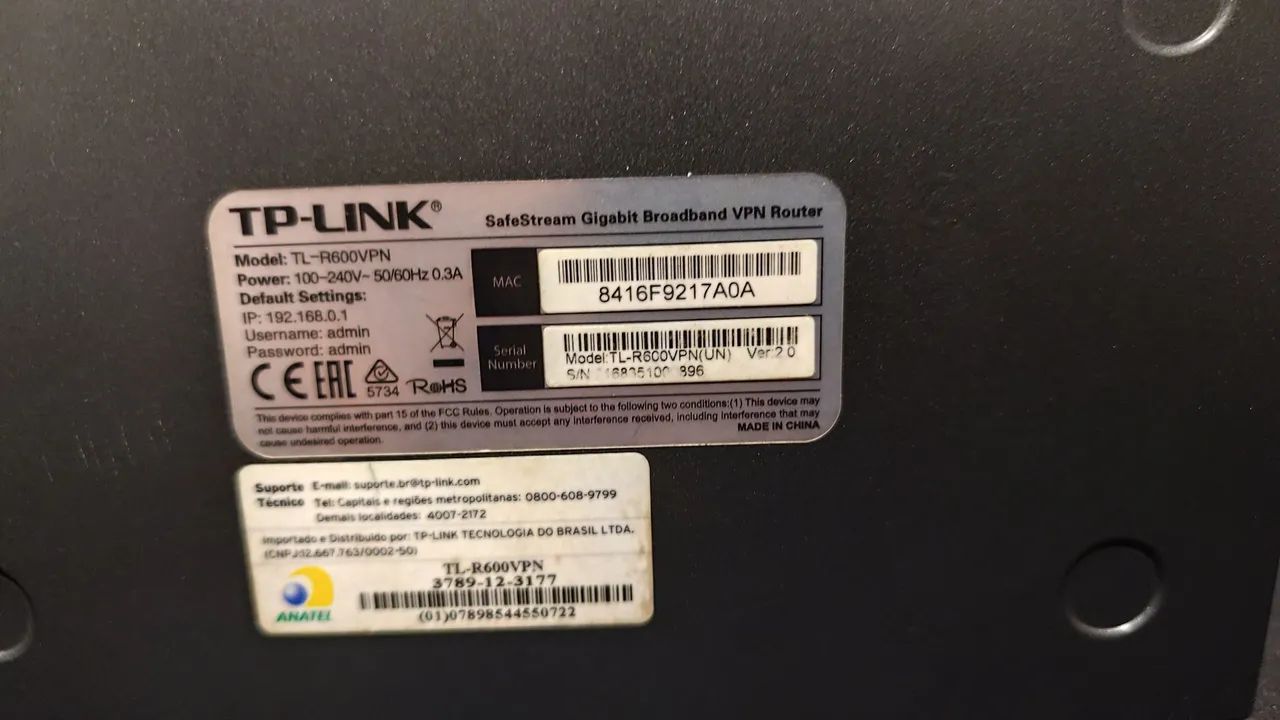 Roteador TP-Link SafeStream TL-R600VPN ? usado, funcionando perfeitamente - Foto 3