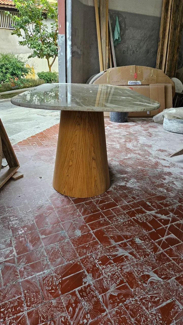 Fabricamos base cone + tampo retangular 1.60x0.90 quartzo taj mahal - Foto 3