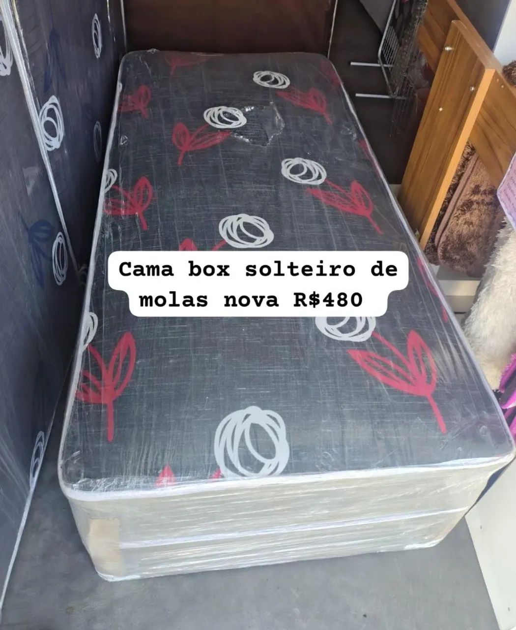 Cama Box Solteiro Mola Ensacada - Nova (ENTREGA GRÁTIS)
