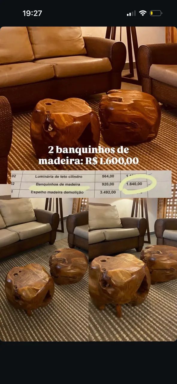 Banquinho de madeira (dupla)