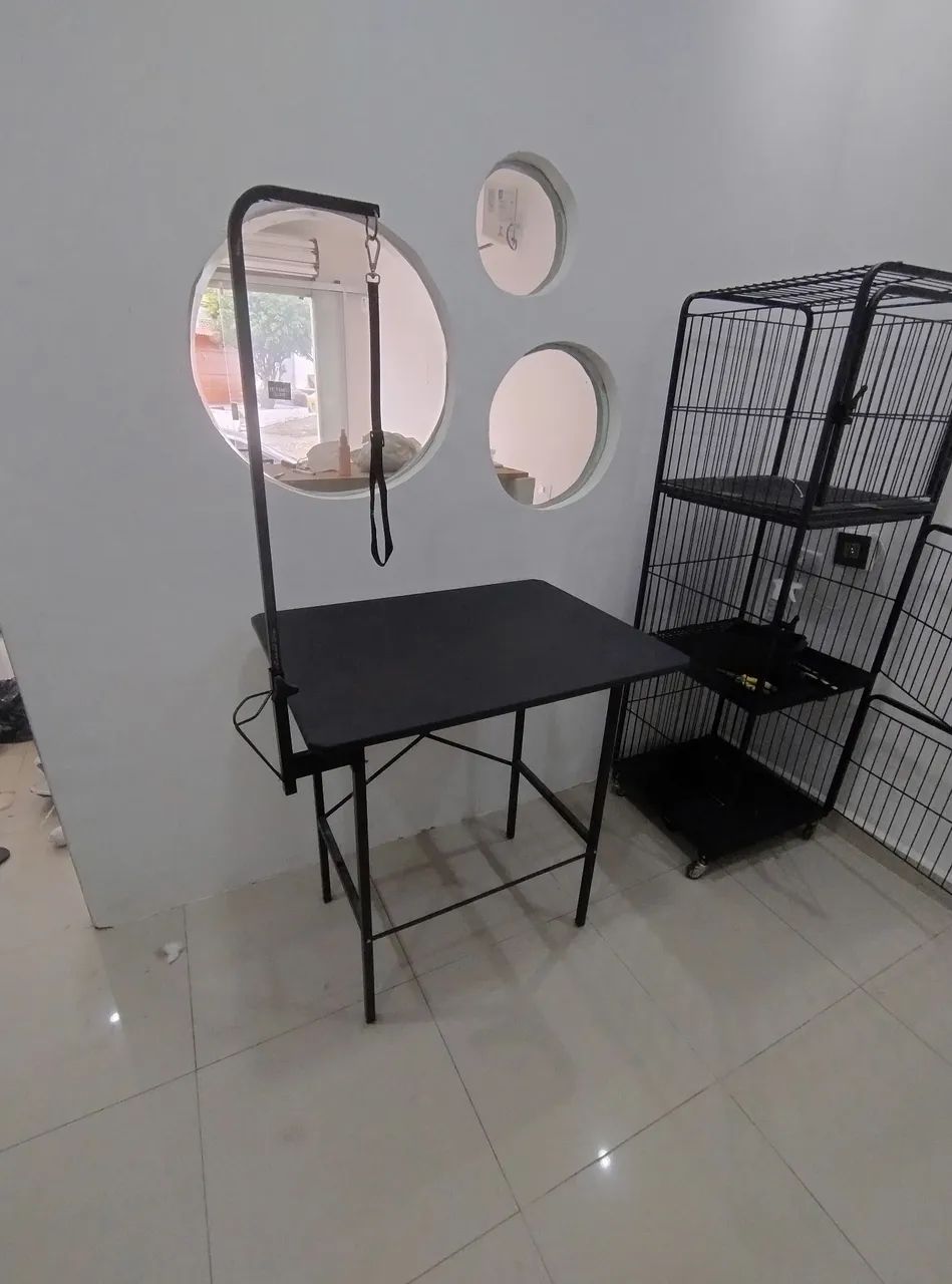 Kit para loja de banho e tosa, seca/sopra, canil, mesa e banheira 