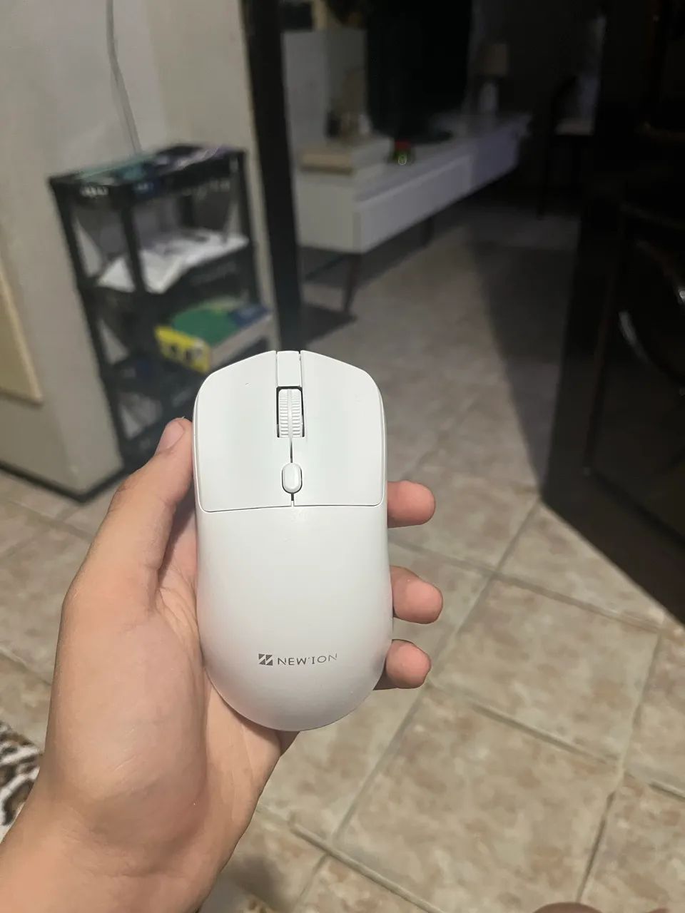 Mouse Sem Fio New?ion NMS-007 Branco (Com Conector USB) - Foto 4