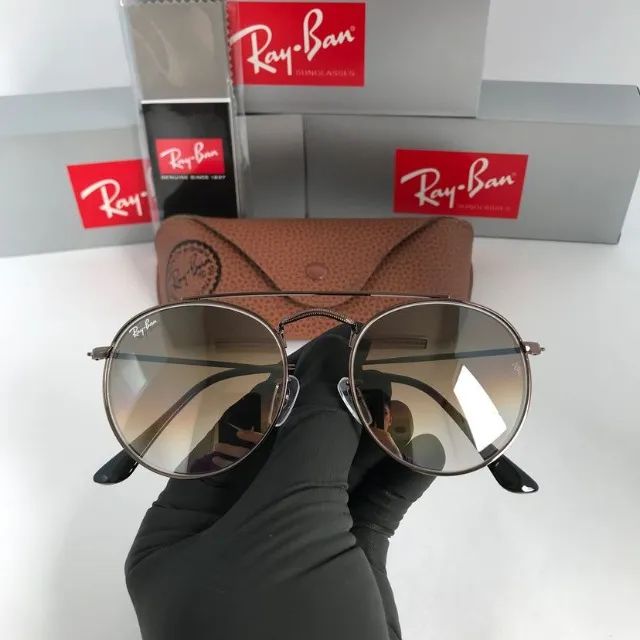 óculos de sol ray-ban ponte dupla coffee lentes de cristal - Foto 4