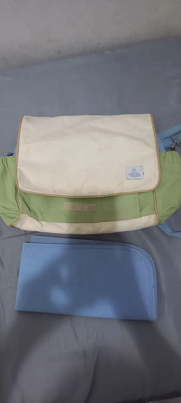 Bolsa maternidade com trocador, natura mamãe e bebê. 