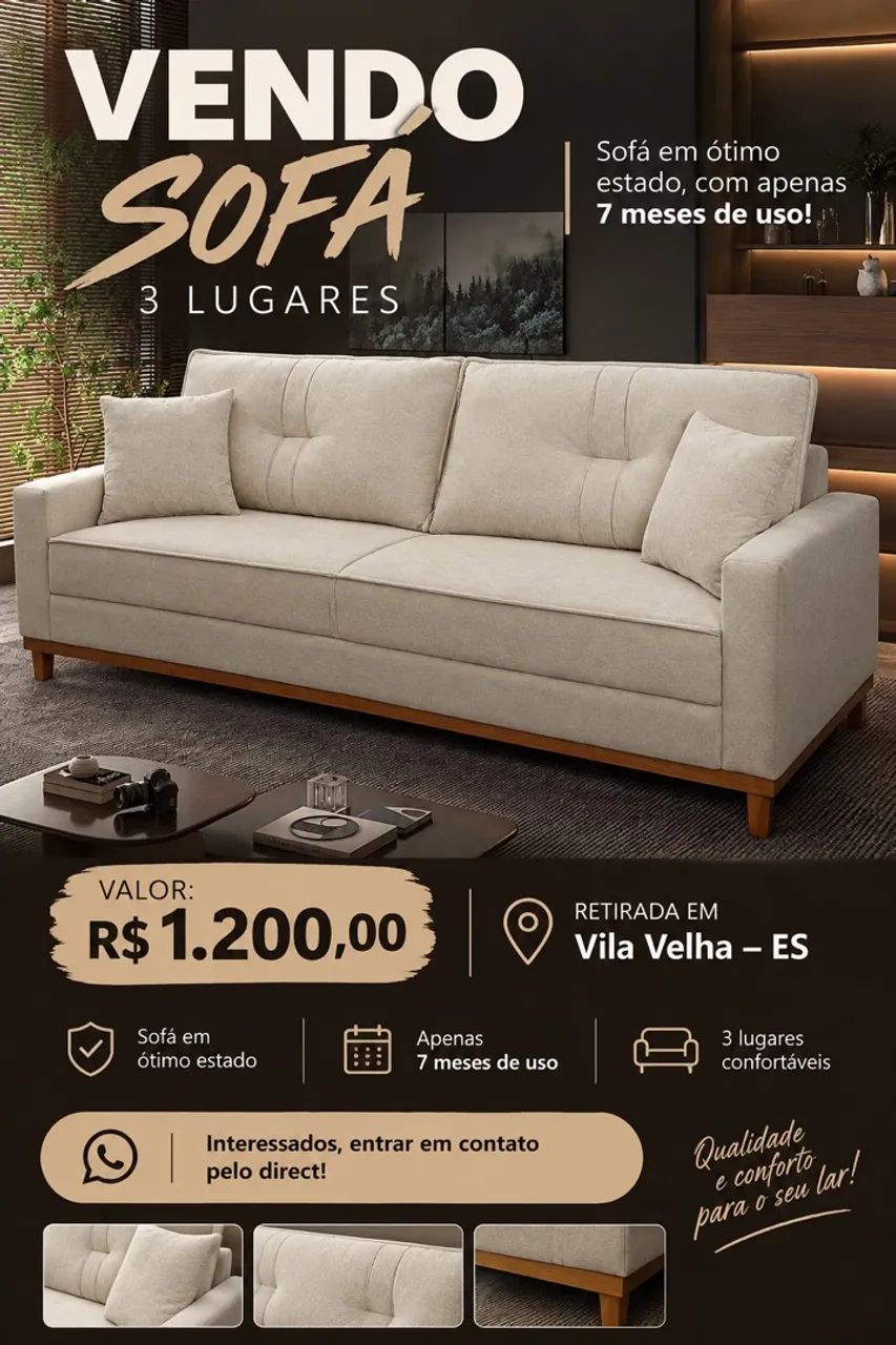SOFÁ 3 lugares. Pra sair agora ?