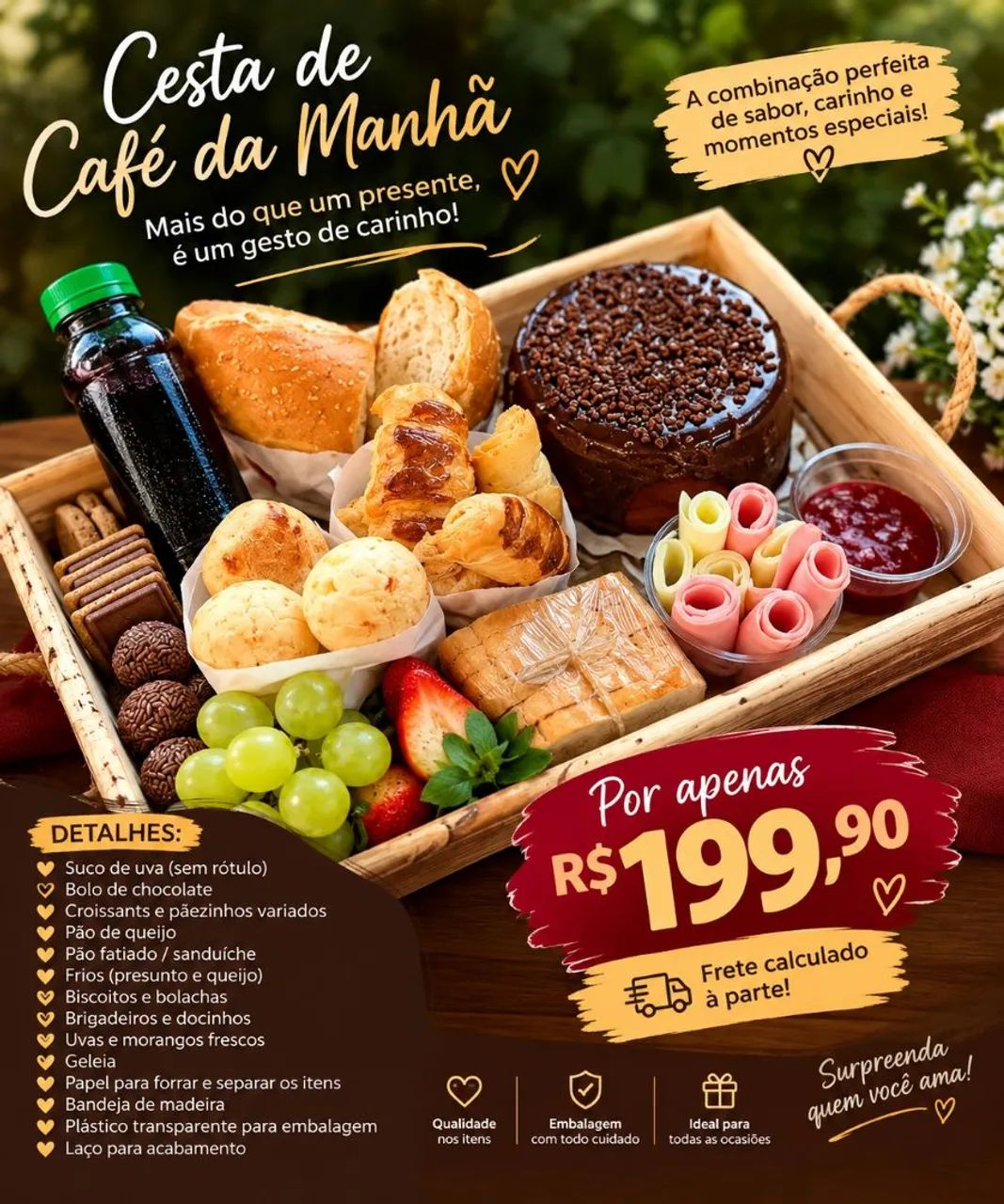 Cesta de café da manhã 
