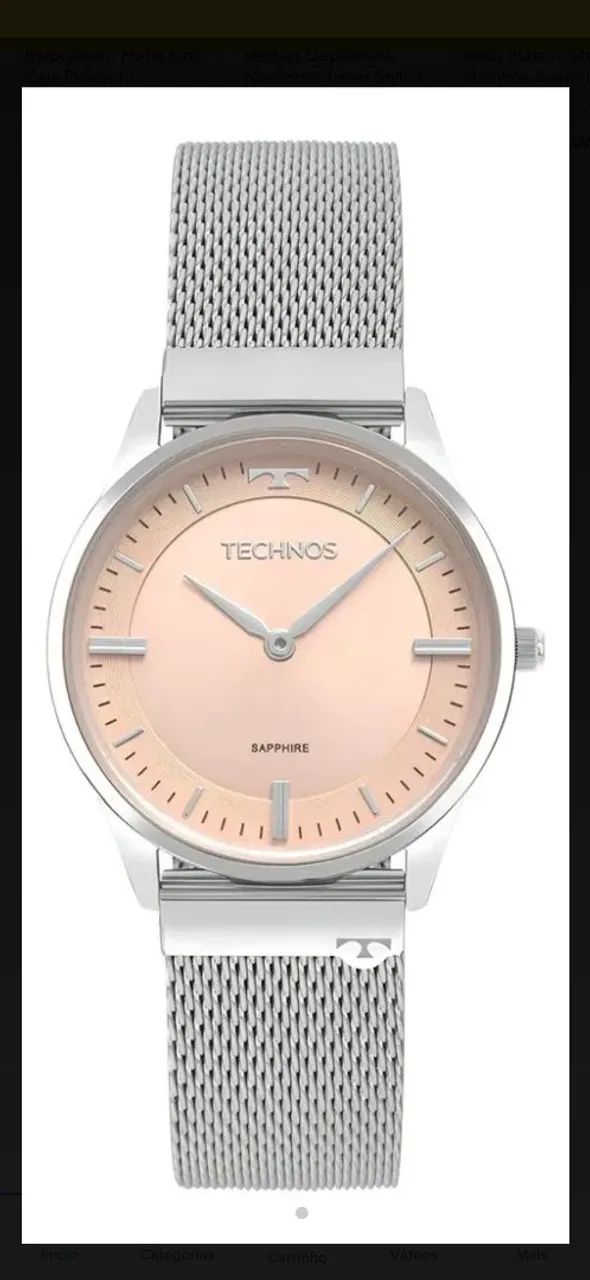 Relógio de pulso Technos prata feminino