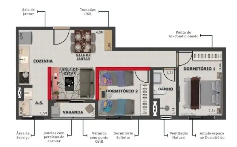 PLANTA 47m²
